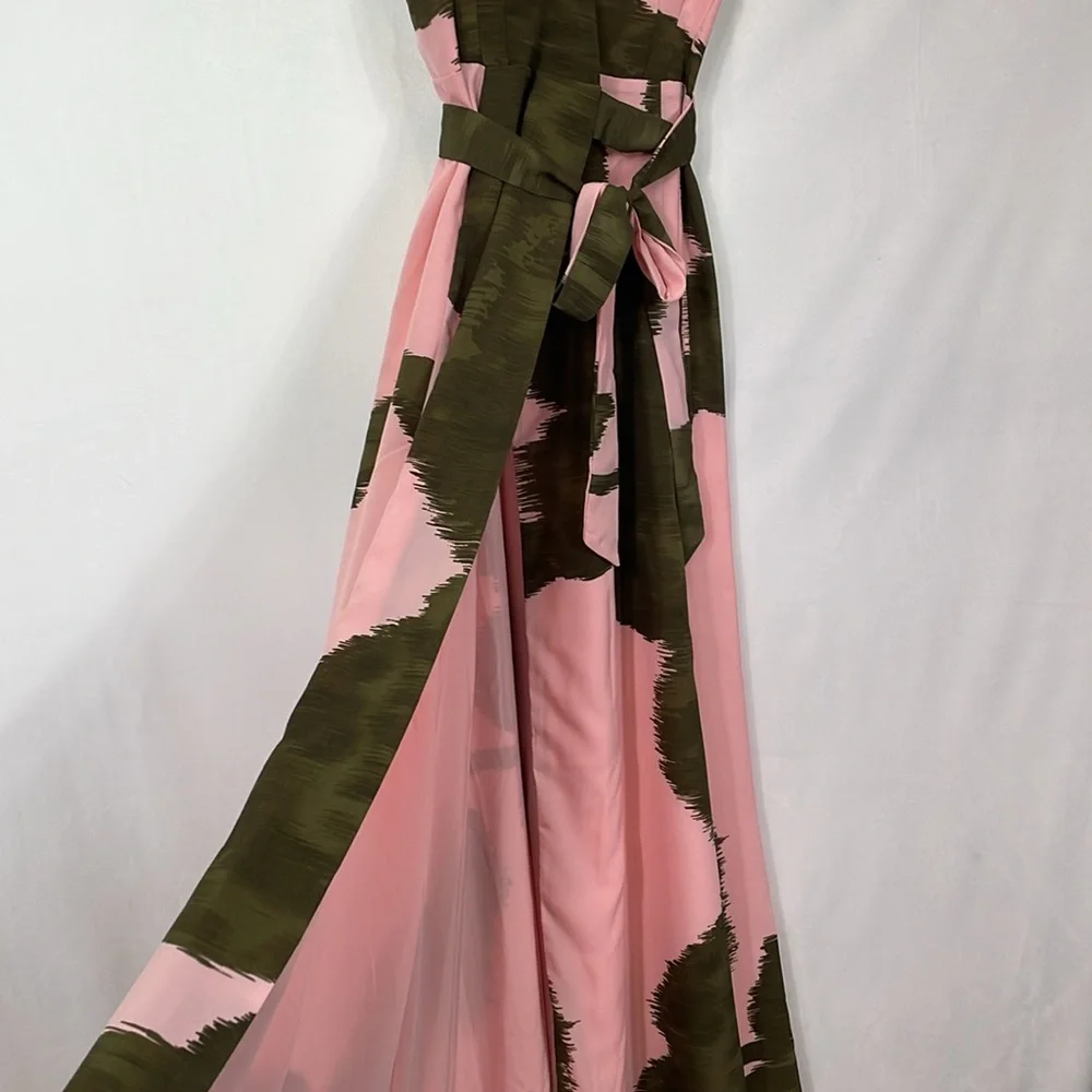 Anthropologie HUTCH Leah Pink and Green Printed Wrap Maxi Dress XXS EUC - Picture 7 of 14